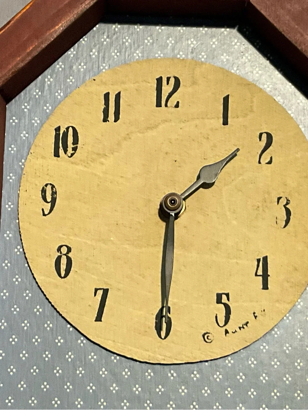 Vintage Handmade Wooden Style Shelf Style Clock - Tested & Working